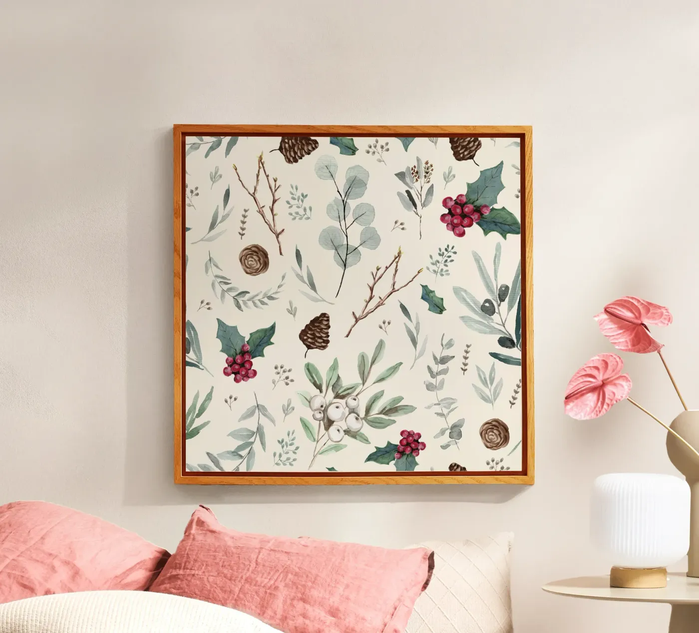 Holidays Botanical Pattern acrylic glass by anisillustration
