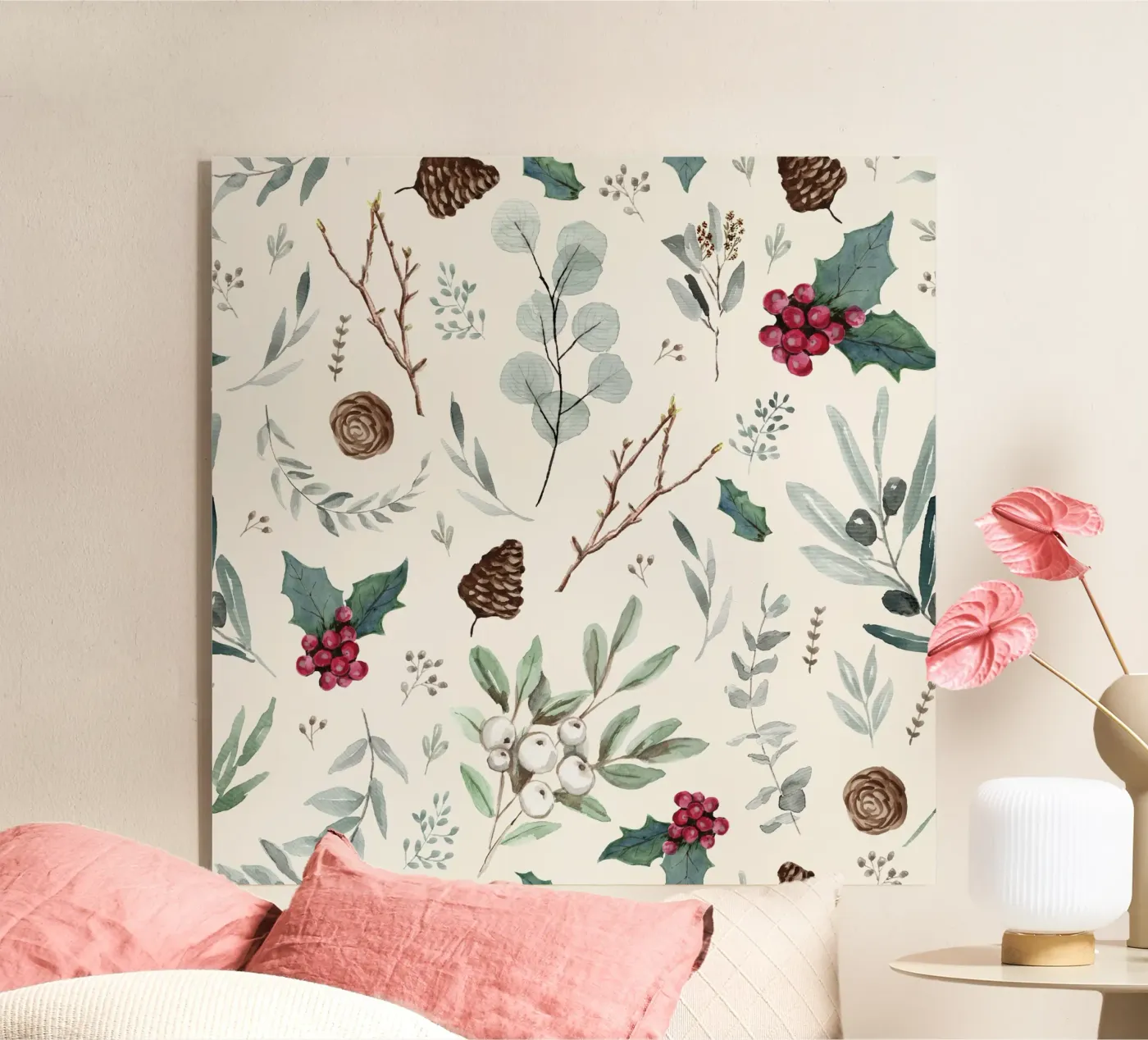 Holidays Botanical Pattern acrylic glass by anisillustration