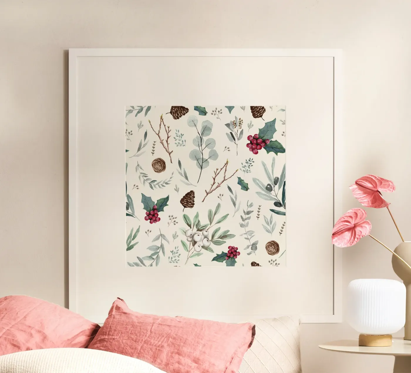 Holidays Botanical Pattern poster van anisillustration