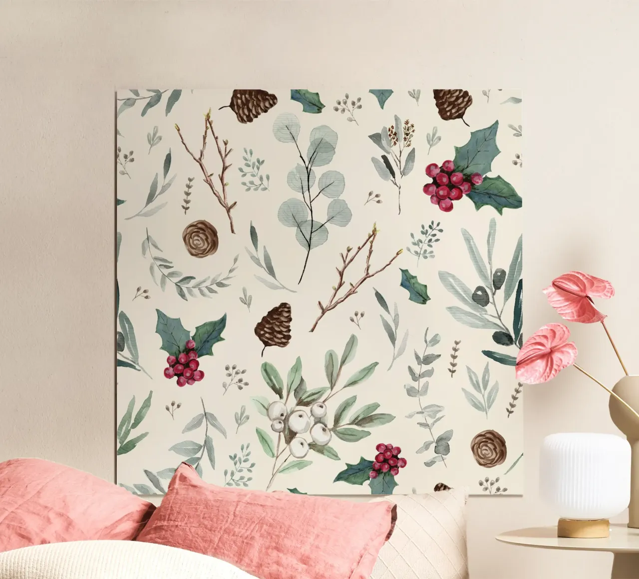 Holidays Botanical Pattern poster da anisillustration