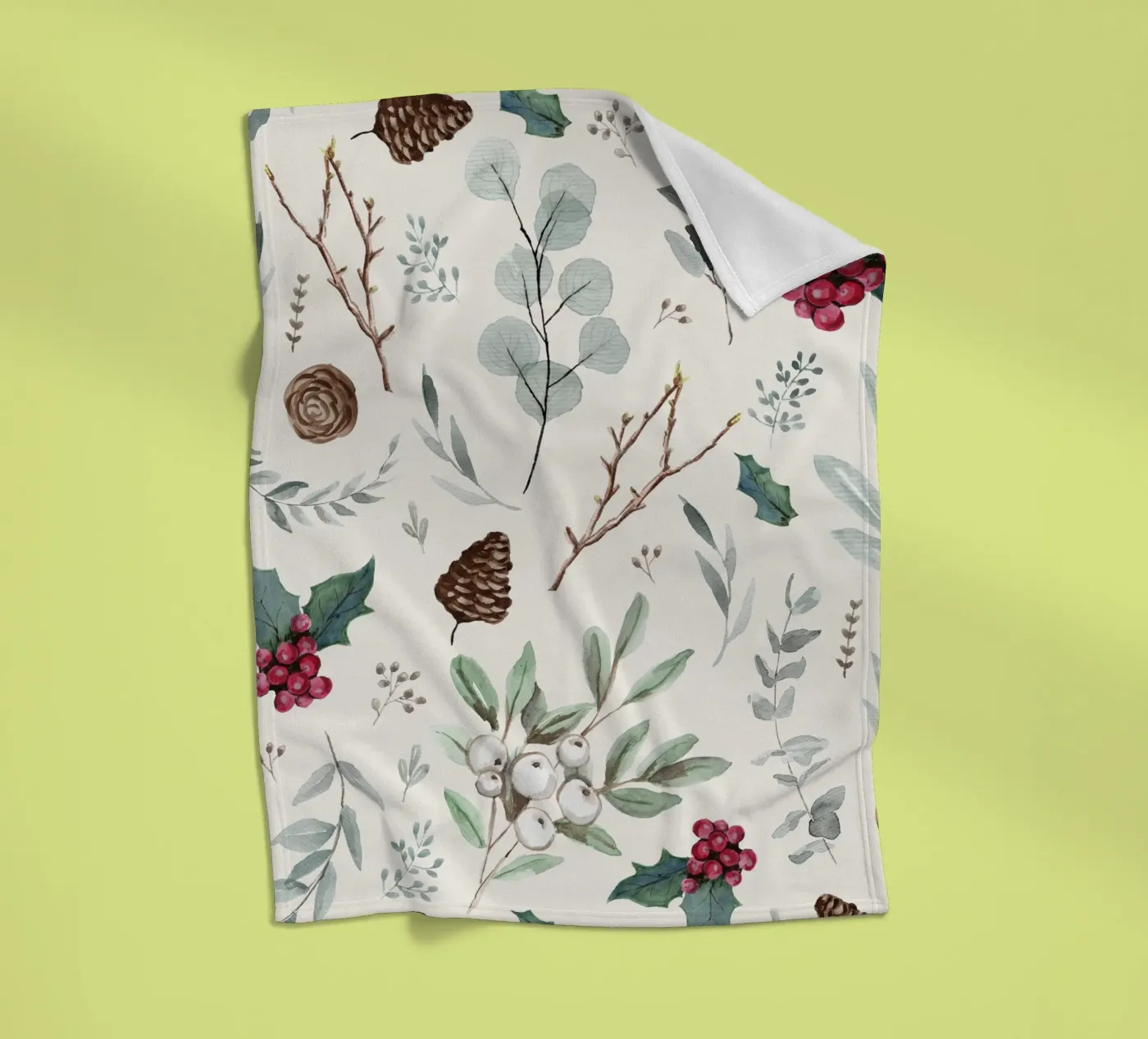 Holidays Botanical Pattern Fleecedecke von anisillustration