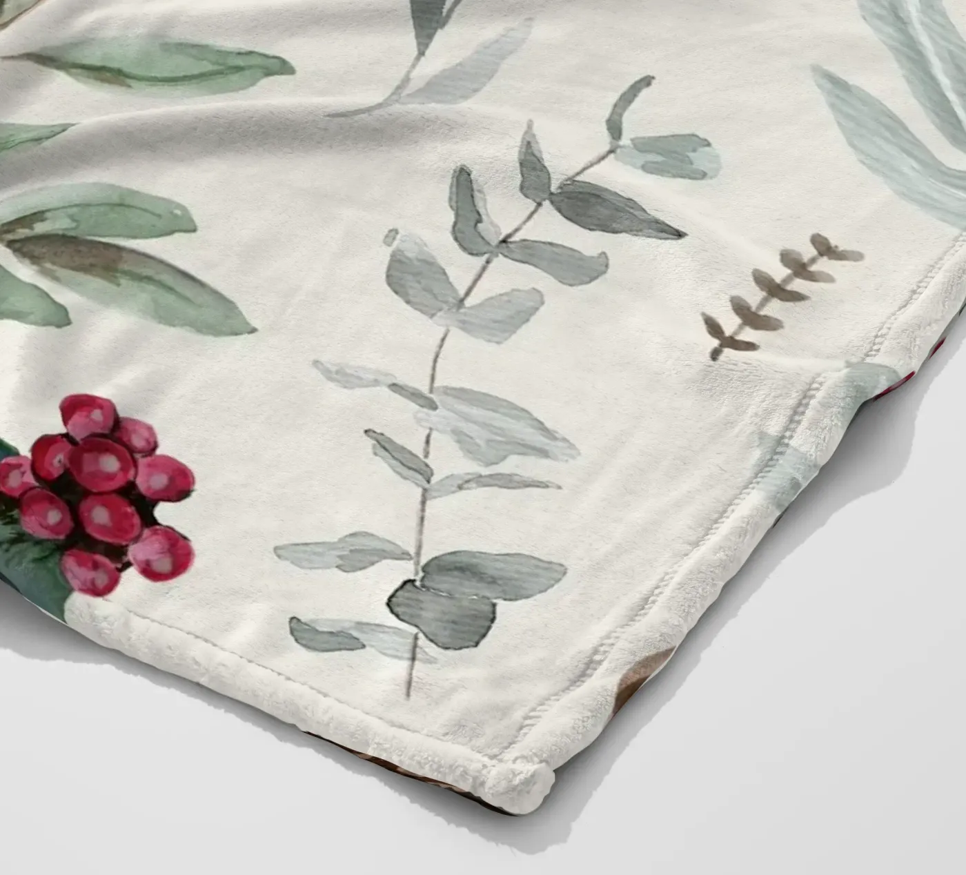 Holidays Botanical Pattern Fleecedecke von anisillustration