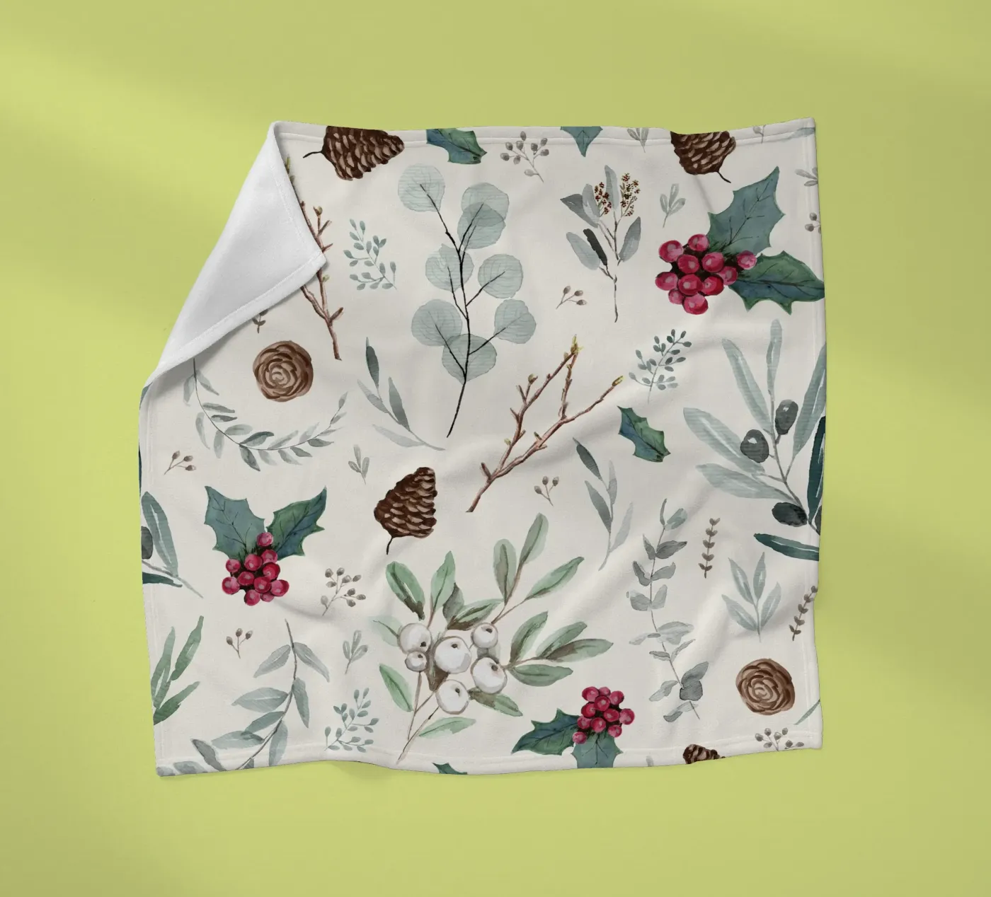 Holidays Botanical Pattern Fleecedecke von anisillustration
