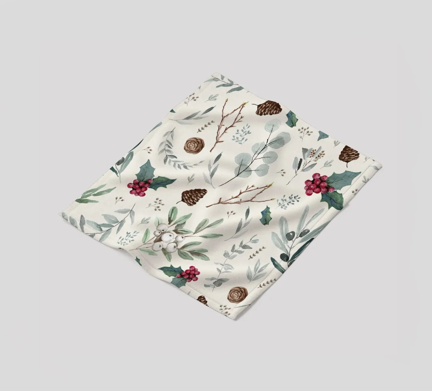 Holidays Botanical Pattern Fleecedecke von anisillustration