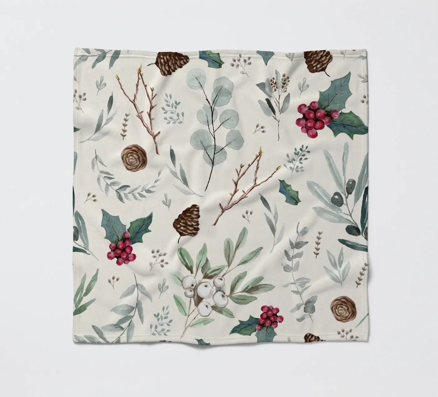 Holidays Botanical Pattern Fleecedecke von anisillustration