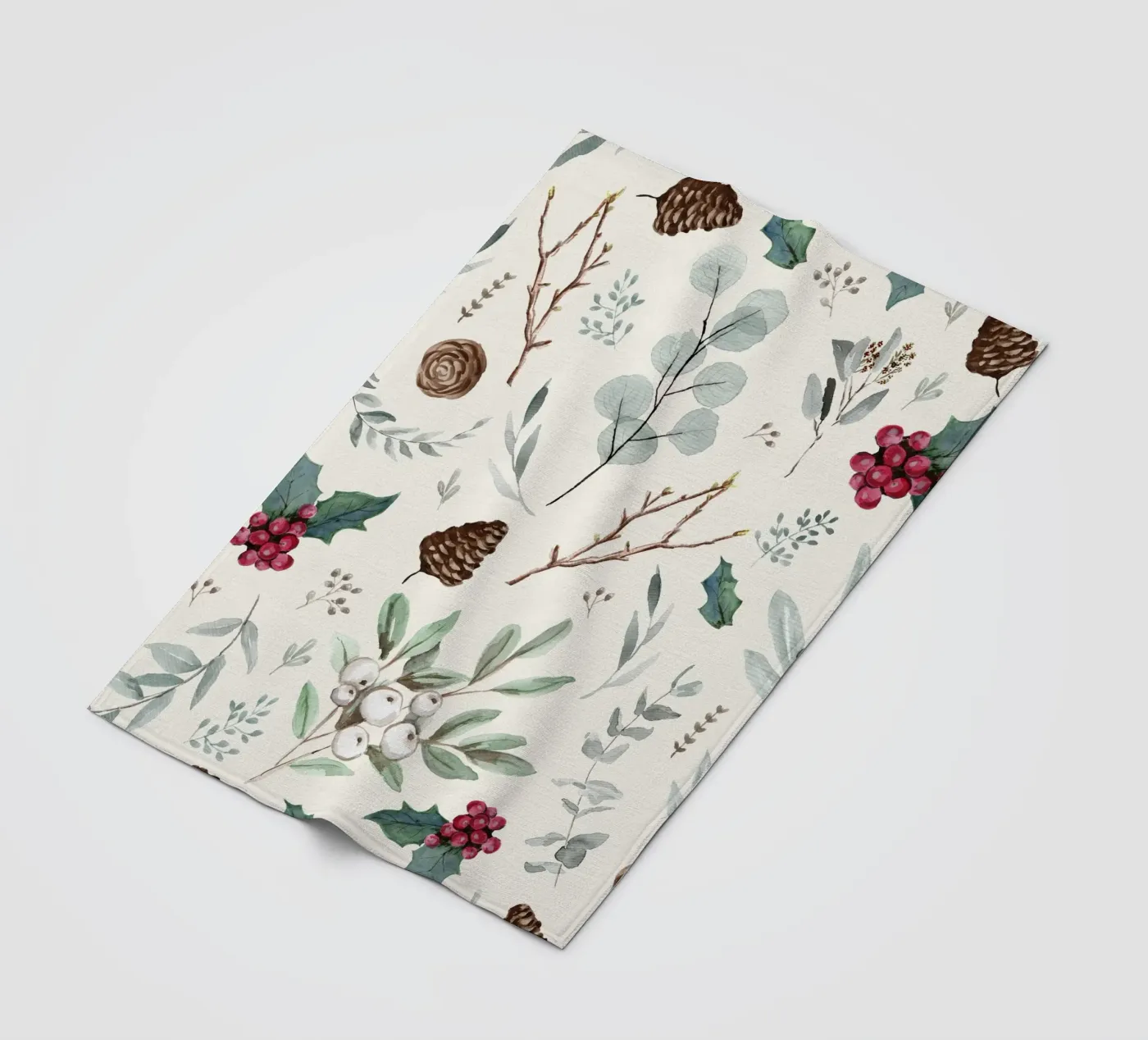 Holidays Botanical Pattern Fleecedecke von anisillustration