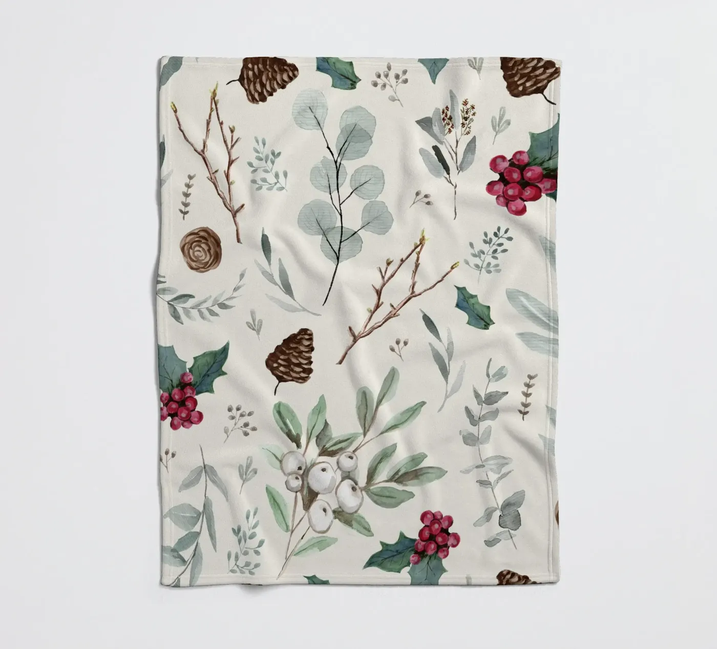 Holidays Botanical Pattern Fleecedecke von anisillustration