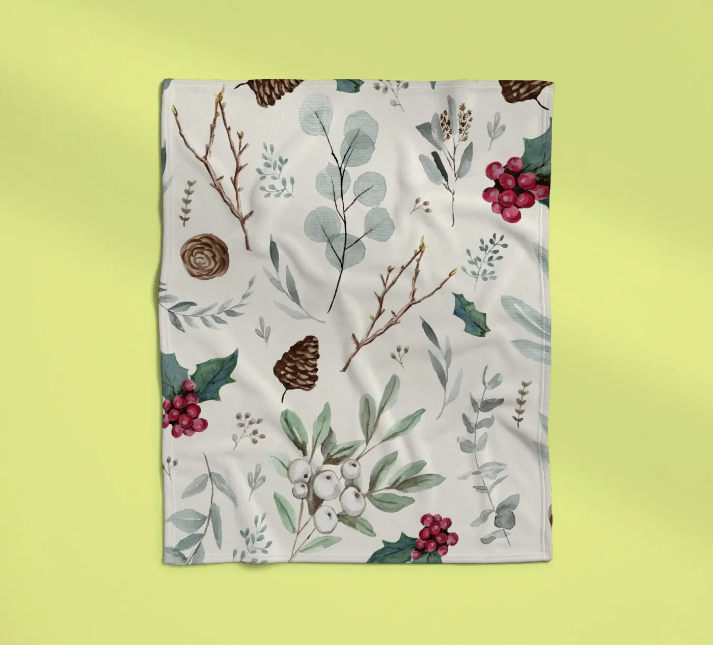 Holidays Botanical Pattern Fleecedecke von anisillustration
