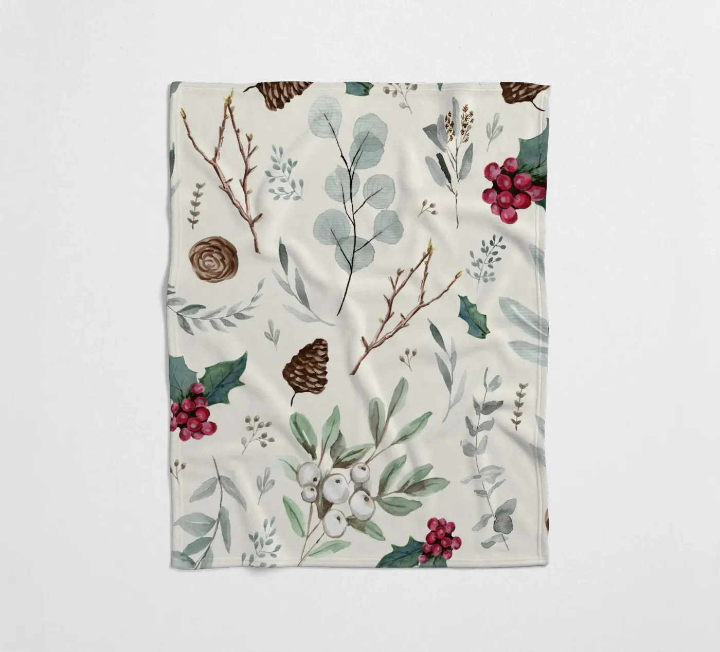 Holidays Botanical Pattern Fleecedecke von anisillustration