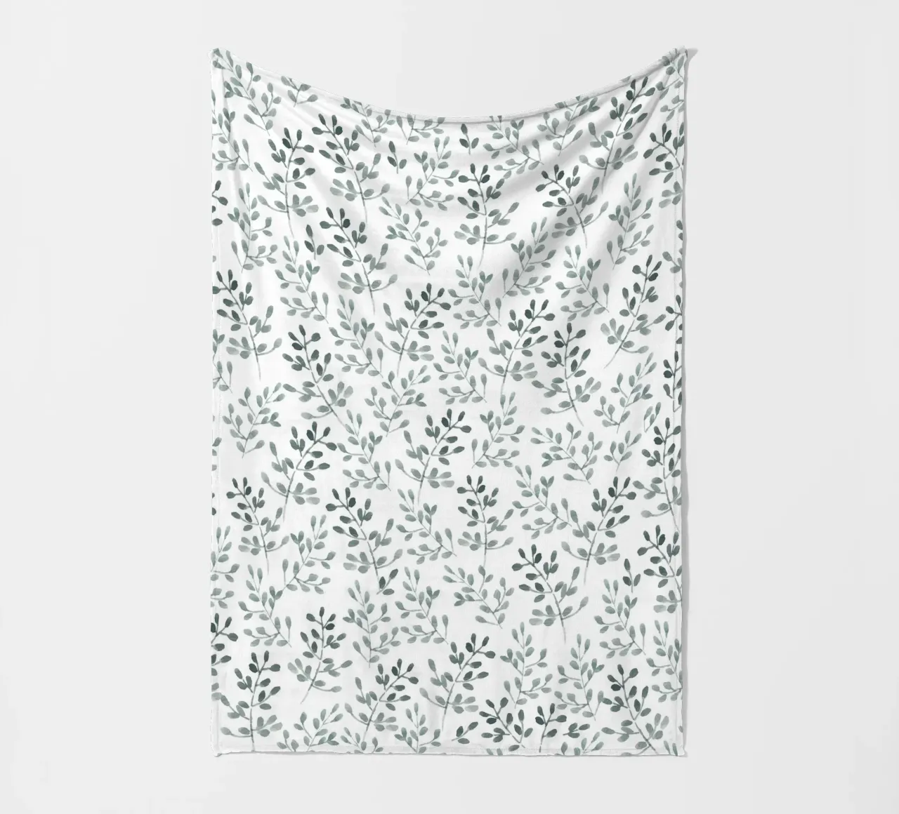 Tiny Leaves Green Pattern Fleecedecke von anisillustration