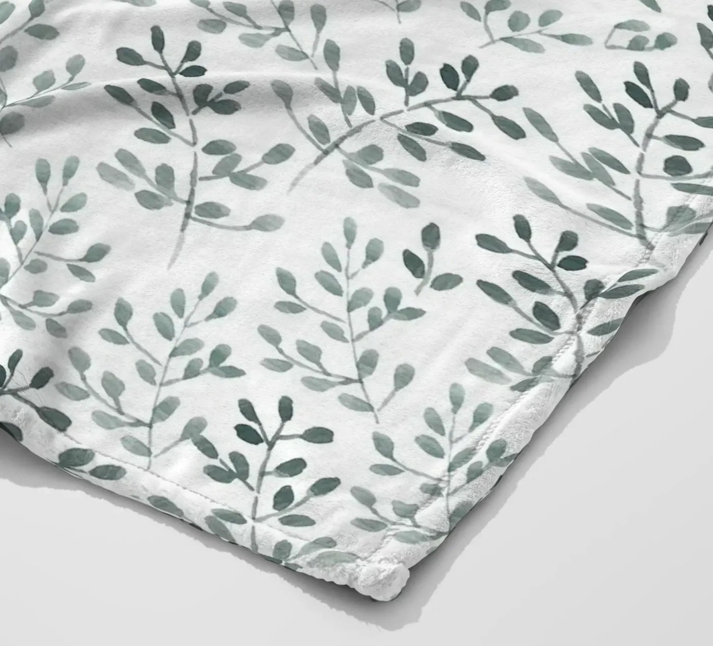 Tiny Leaves Green Pattern fleecedeken van anisillustration