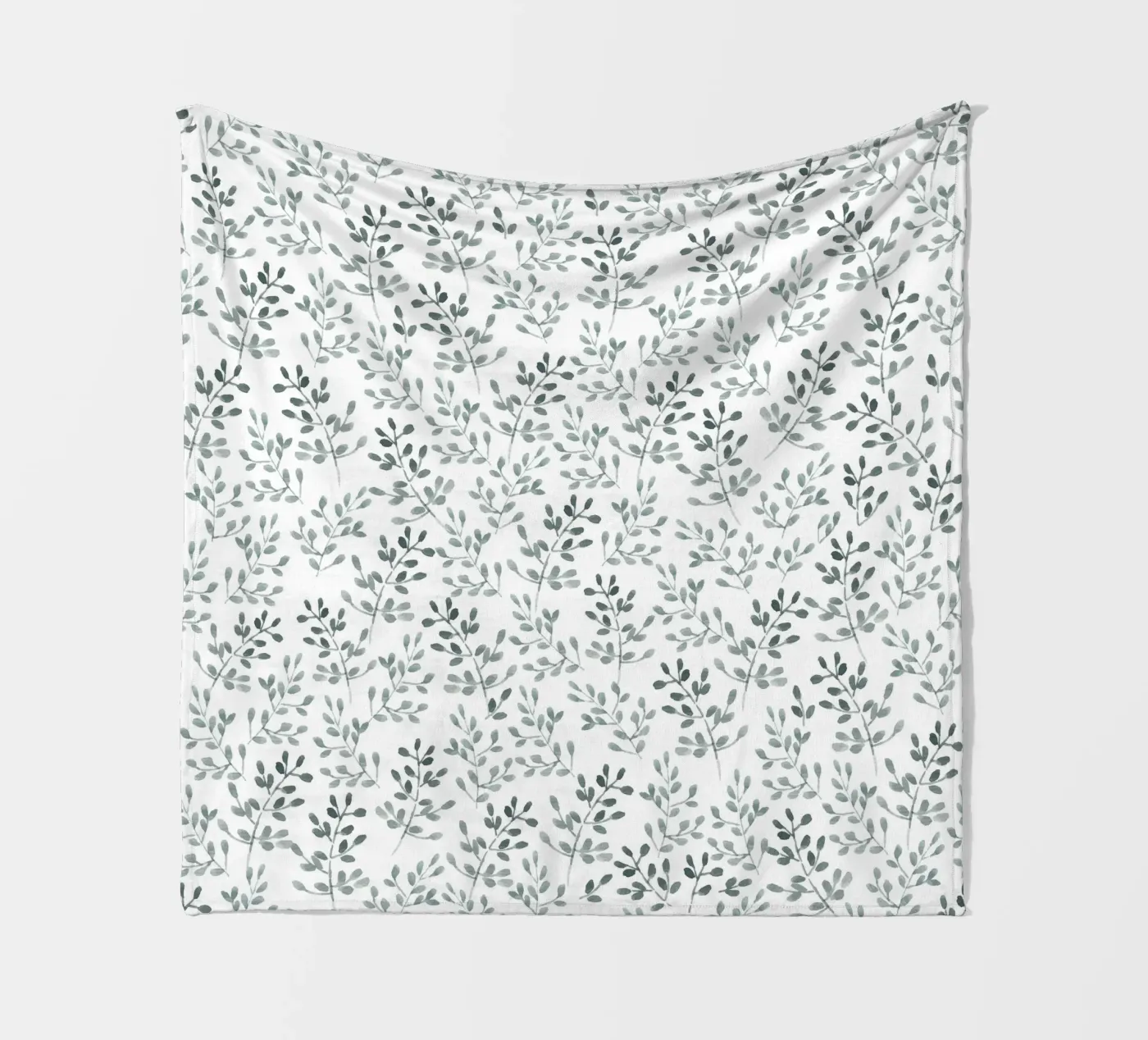 Tiny Leaves Green Pattern fleecedeken van anisillustration