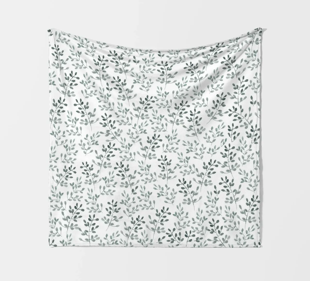 Tiny Leaves Green Pattern Fleecedecke von anisillustration