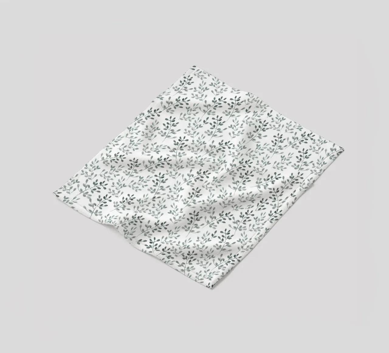 Tiny Leaves Green Pattern Fleecedecke von anisillustration