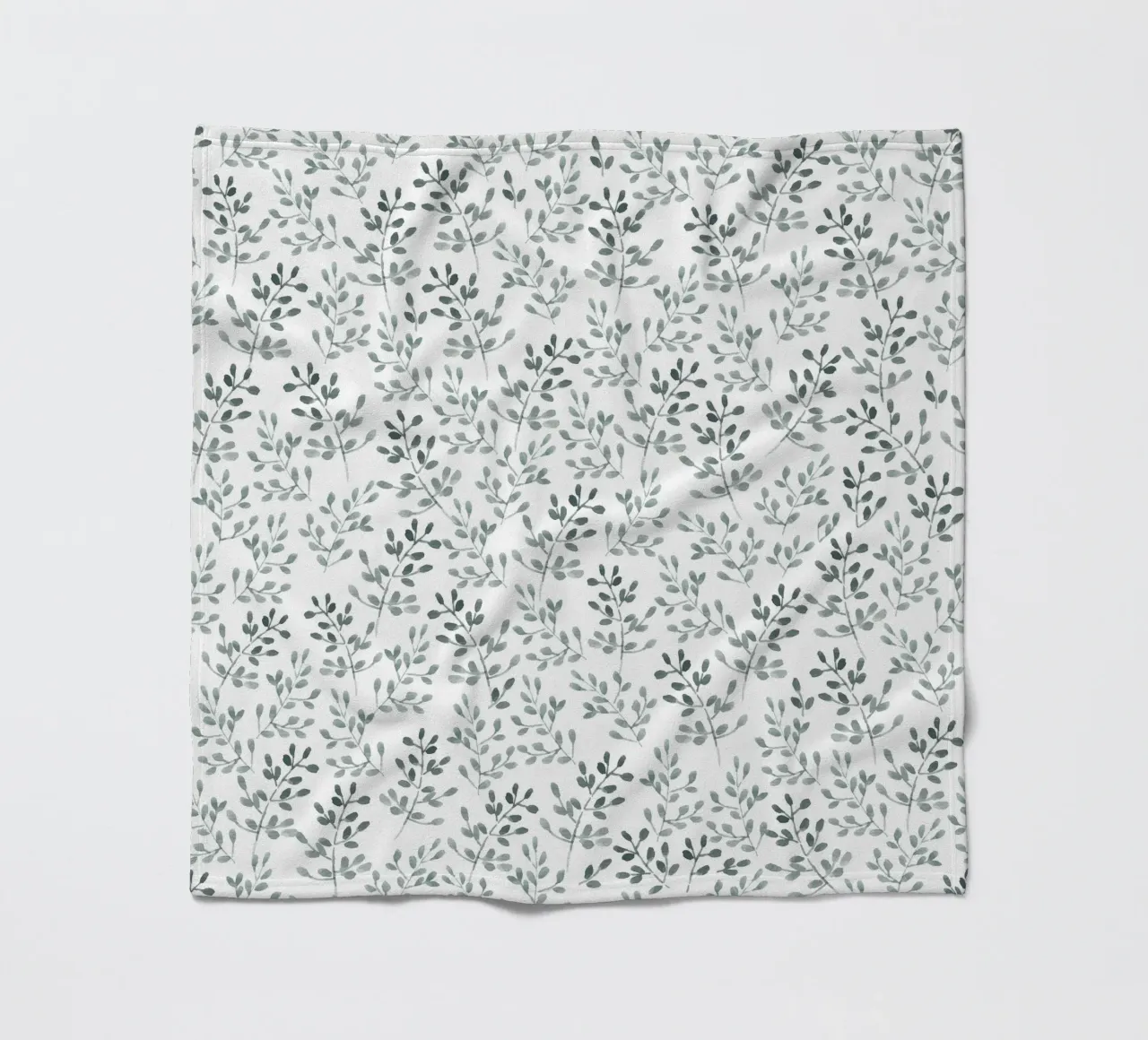 Tiny Leaves Green Pattern Fleecedecke von anisillustration