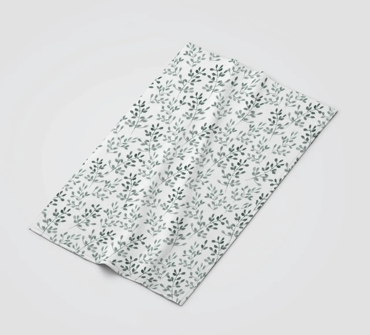 Tiny Leaves Green Pattern Fleecedecke von anisillustration