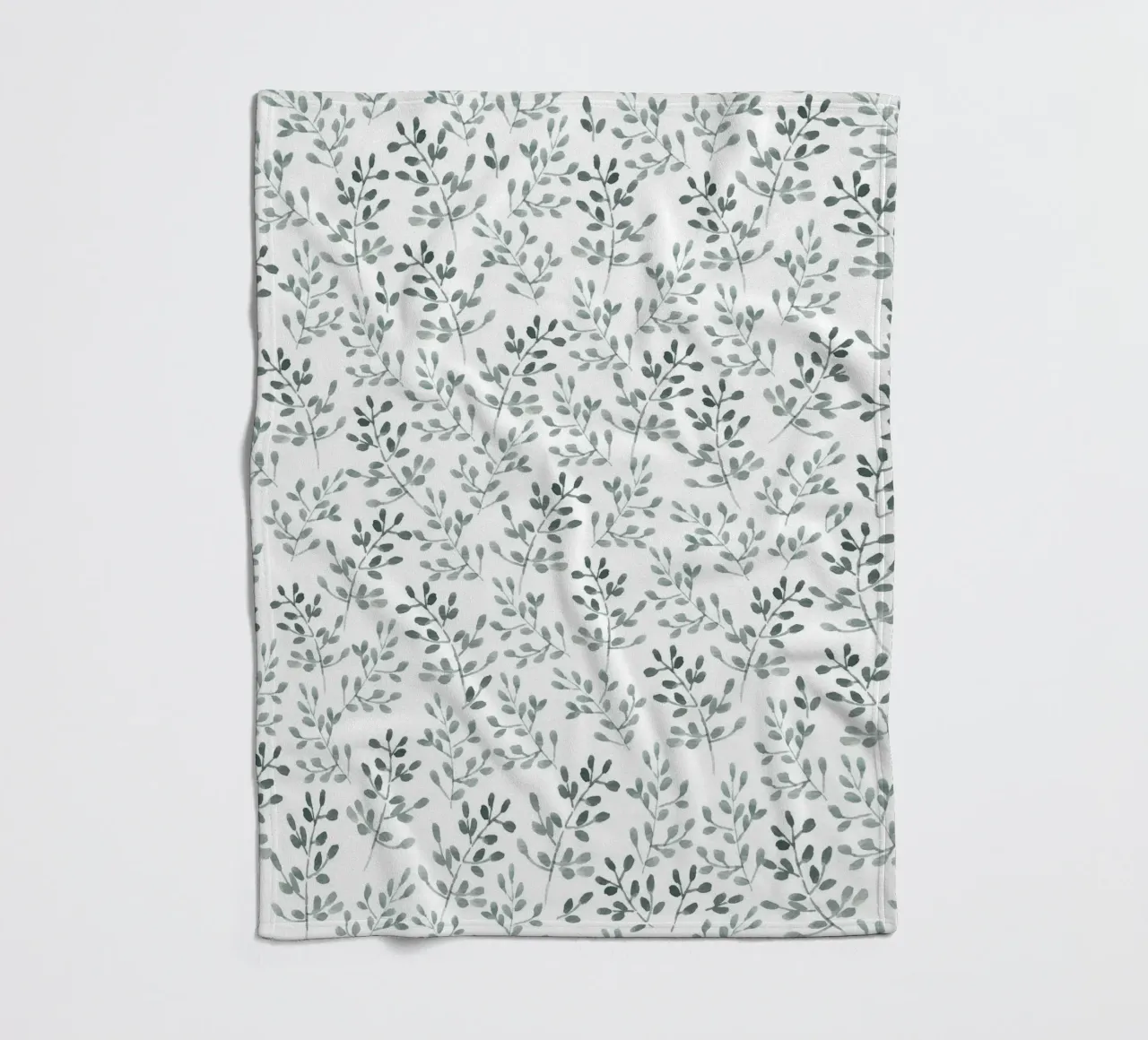 Tiny Leaves Green Pattern coperta in pile da anisillustration