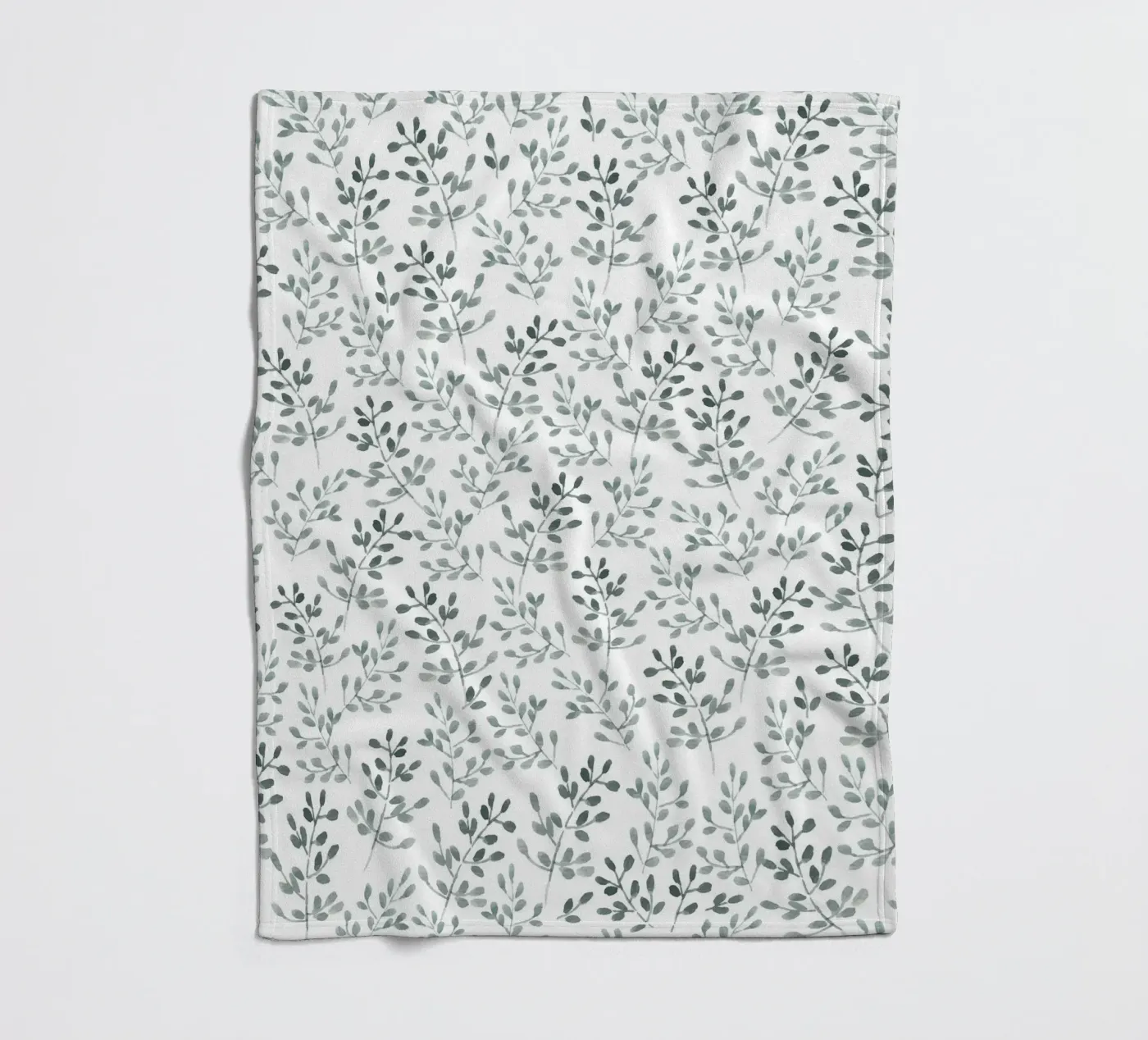 Tiny Leaves Green Pattern fleecedeken van anisillustration