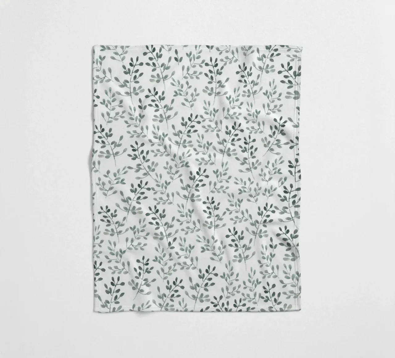 Tiny Leaves Green Pattern Fleecedecke von anisillustration