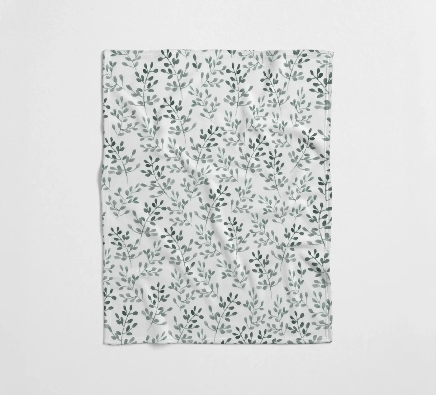 Tiny Leaves Green Pattern fleecedeken van anisillustration