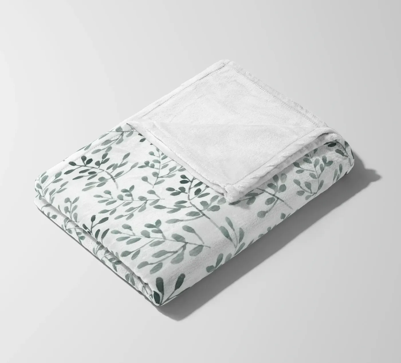 Tiny Leaves Green Pattern fleecedeken van anisillustration