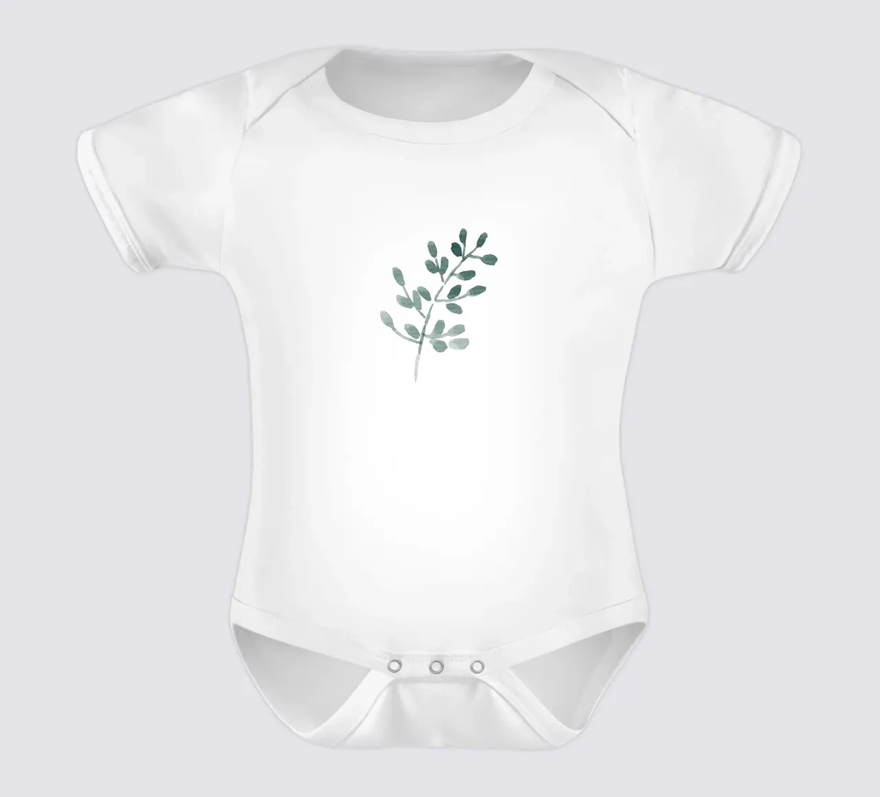 Tiny Leaves Green Pattern body neonato maniche corte da anisillustration