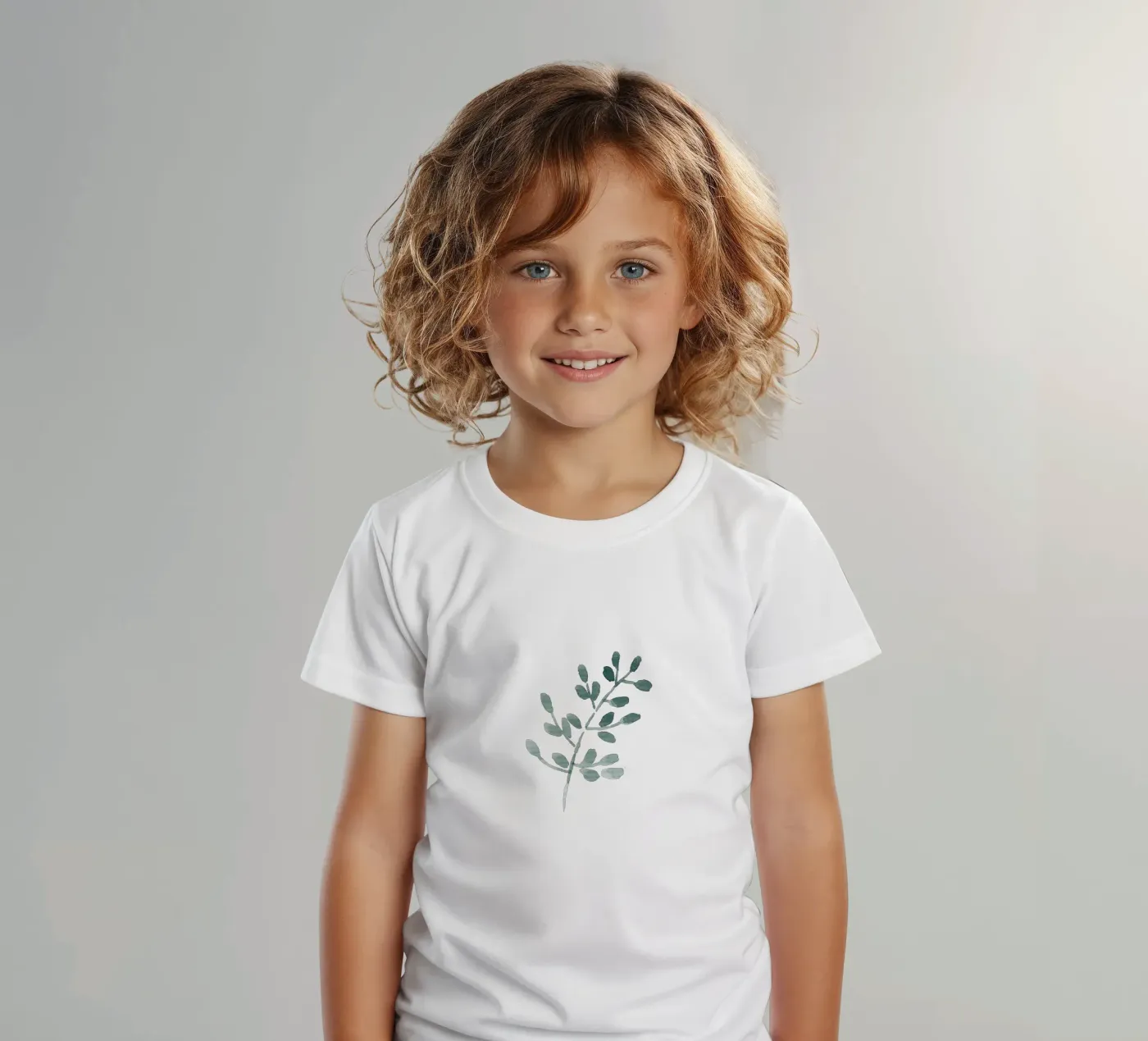 Tiny Leaves Green Pattern t-shirt enfant de anisillustration