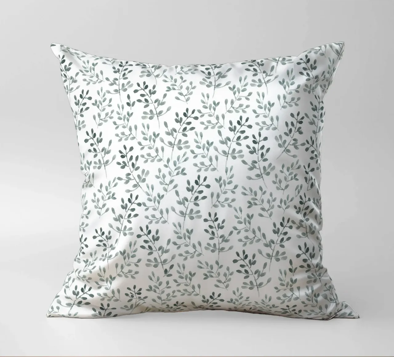 Tiny Leaves Green Pattern cojín de anisillustration