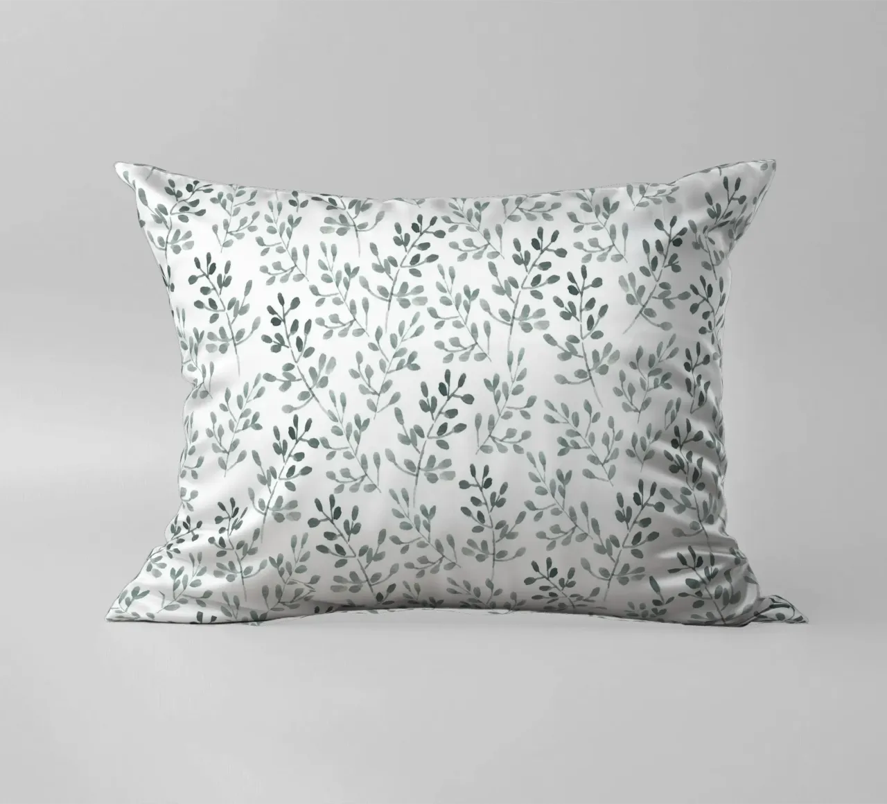 Tiny Leaves Green Pattern cojín de anisillustration