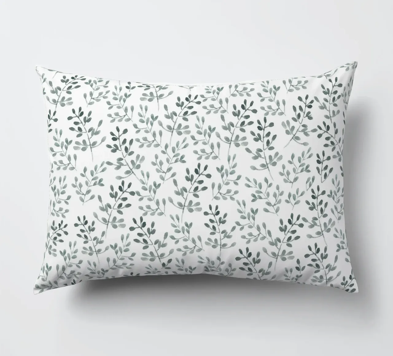 Tiny Leaves Green Pattern cojín de anisillustration