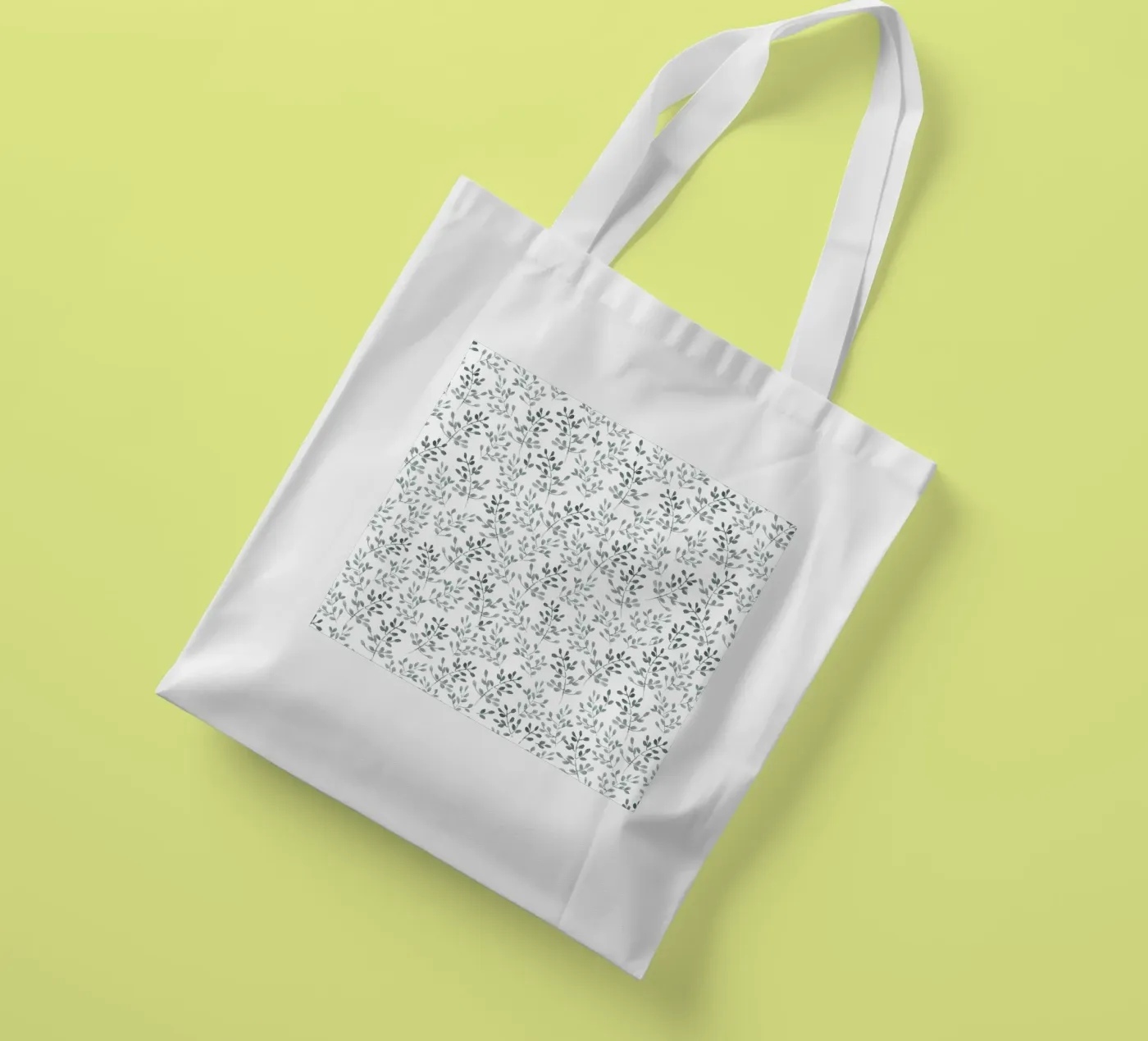 Tiny Leaves Green Pattern borsa in juta da anisillustration