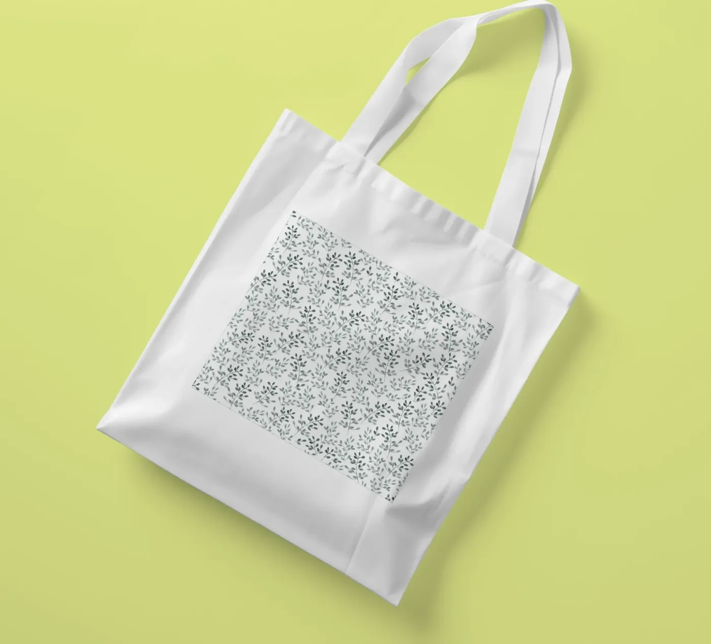 Tiny Leaves Green Pattern borsa in juta da anisillustration
