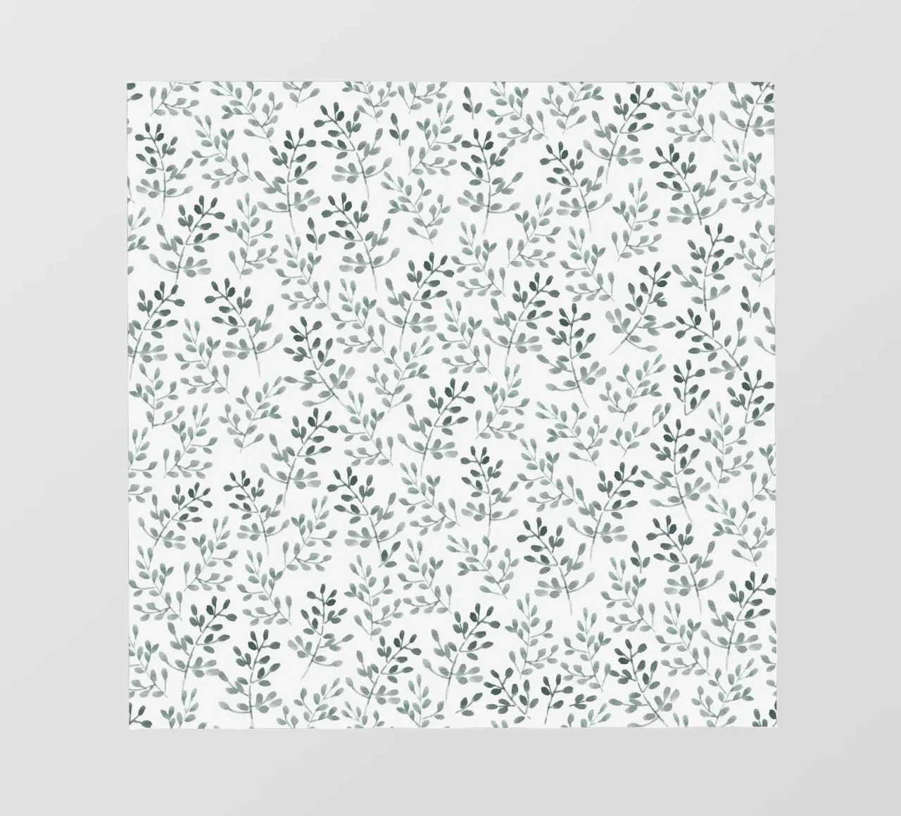 Tiny Leaves Green Pattern carta da parati fotografica da anisillustration