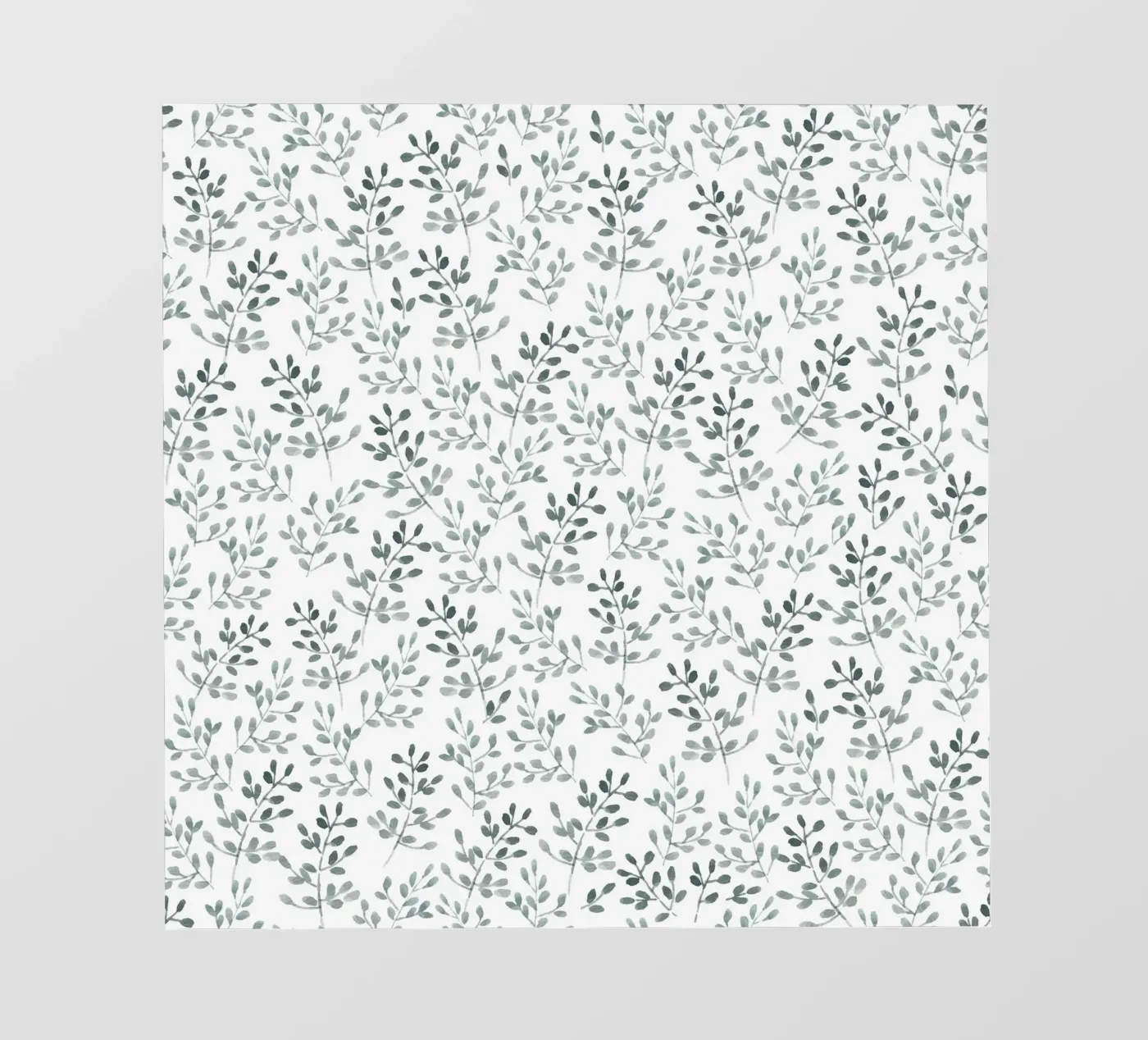 Tiny Leaves Green Pattern PVC Plane von anisillustration