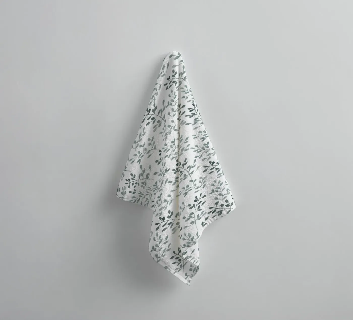 Tiny Leaves Green Pattern towel by anisillustration