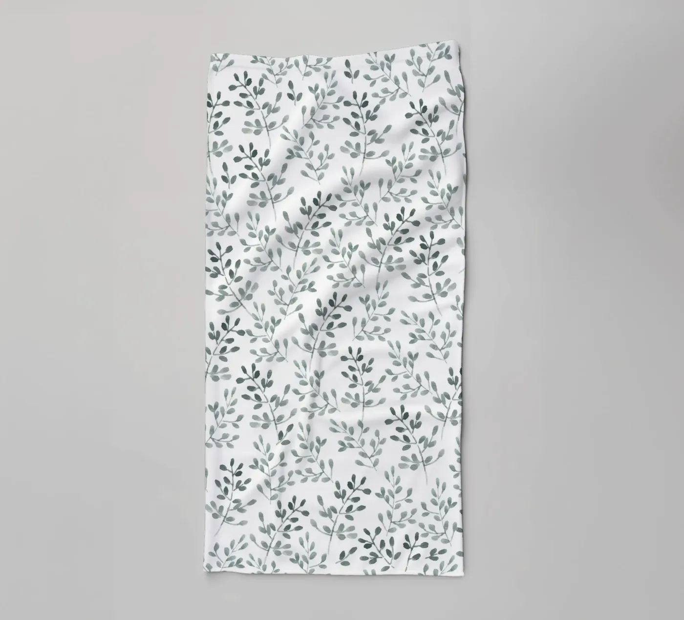 Tiny Leaves Green Pattern towel by anisillustration