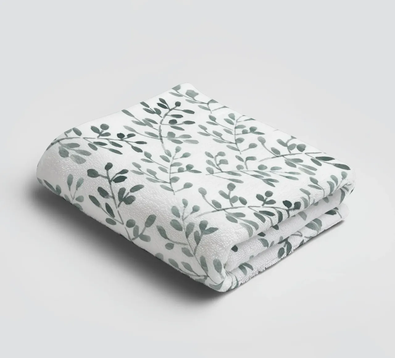 Tiny Leaves Green Pattern badhanddoek van anisillustration