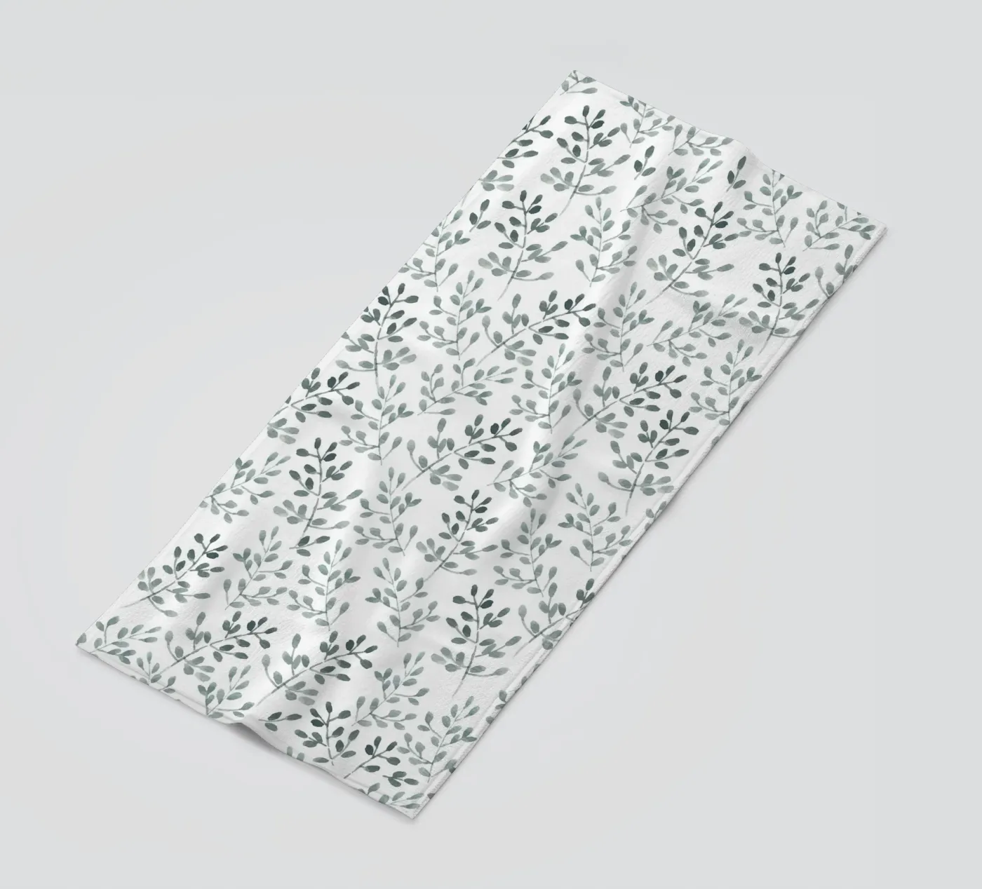 Tiny Leaves Green Pattern telo mare da anisillustration