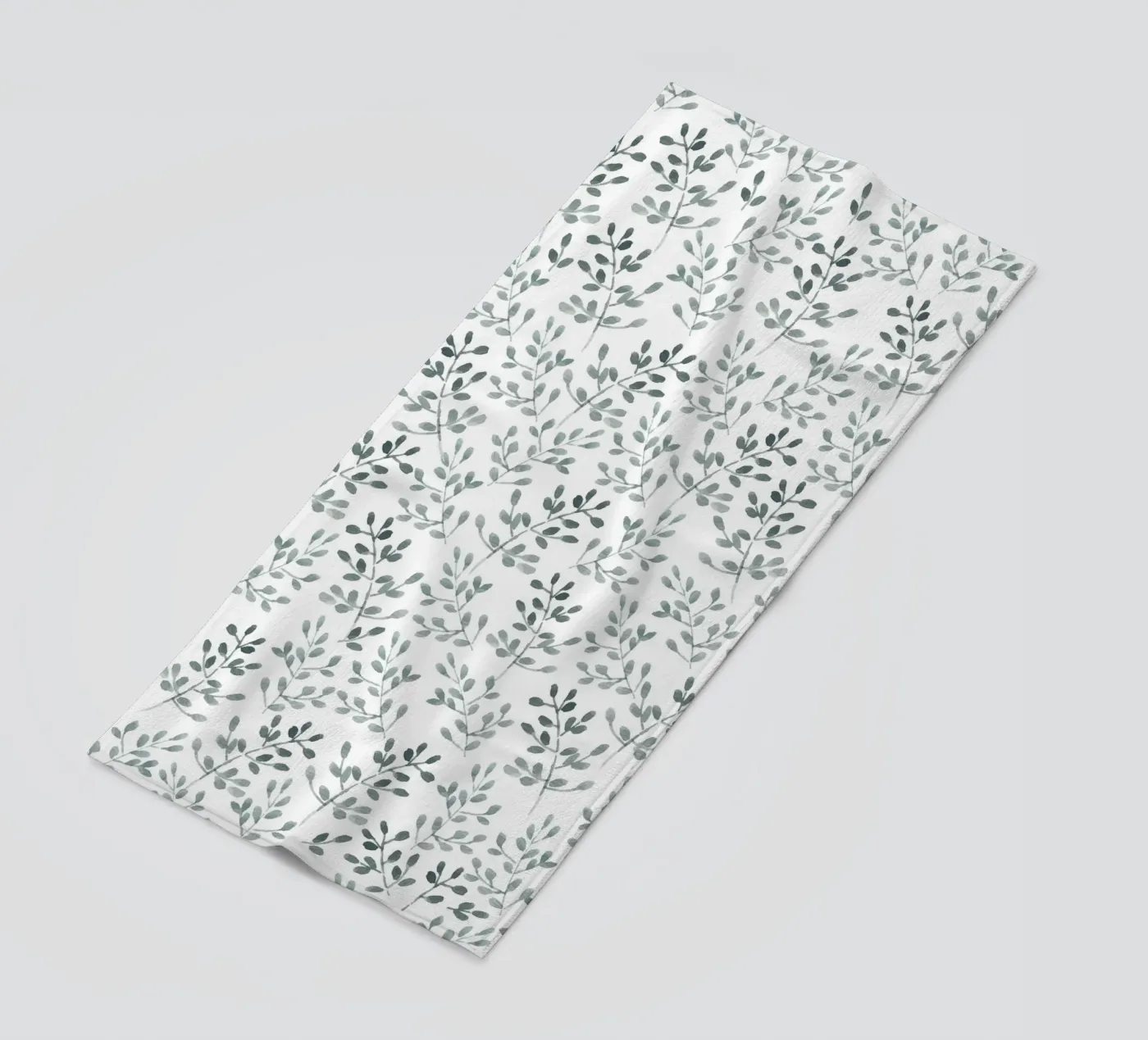 Tiny Leaves Green Pattern strandhanddoek van anisillustration