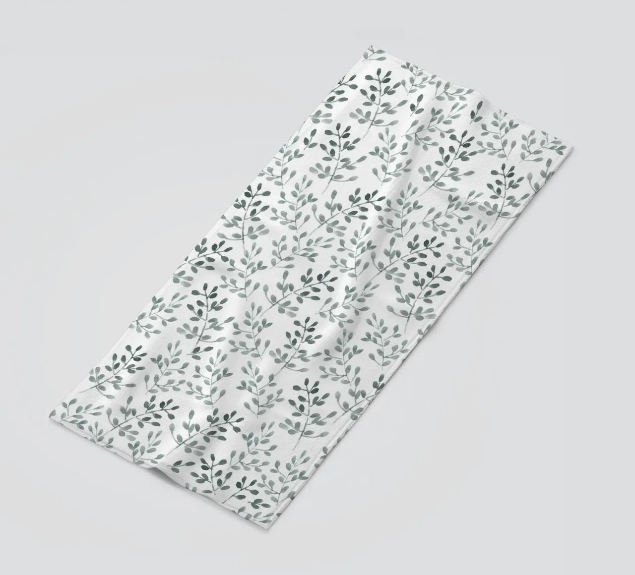 Tiny Leaves Green Pattern telo mare da anisillustration