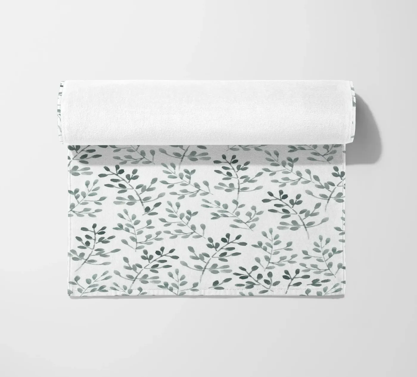 Tiny Leaves Green Pattern telo mare da anisillustration