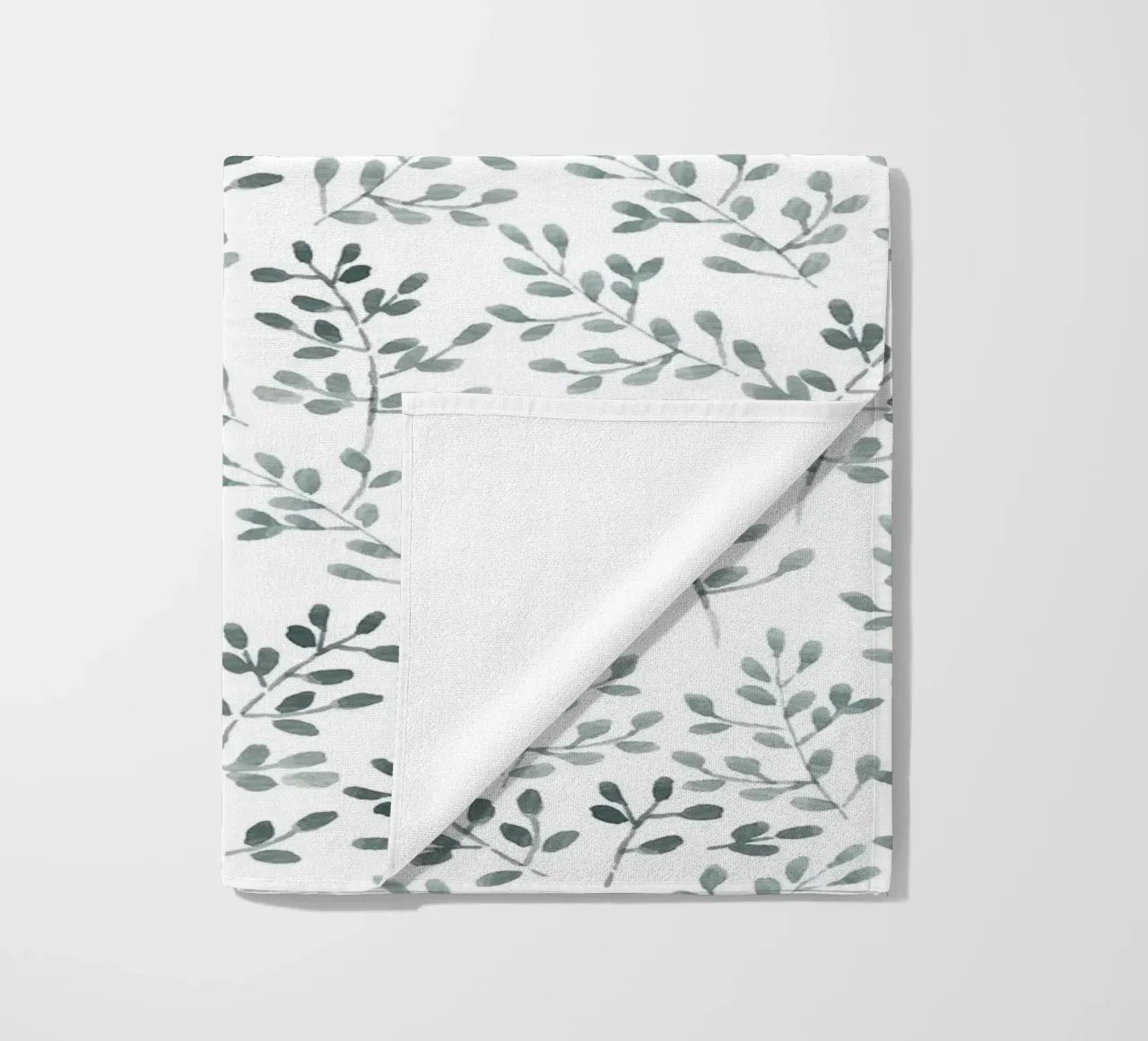Tiny Leaves Green Pattern telo mare da anisillustration