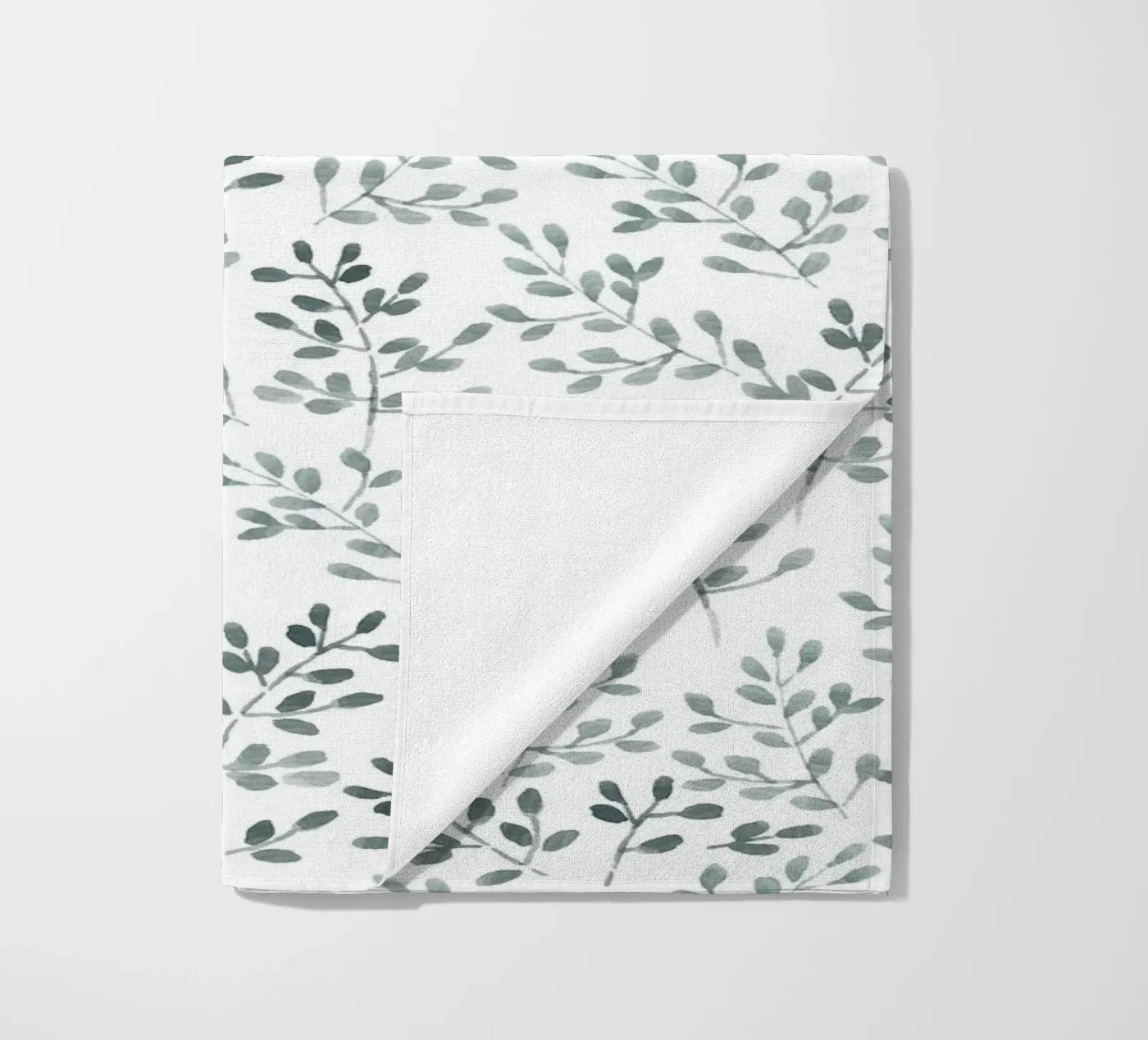 Tiny Leaves Green Pattern telo mare da anisillustration