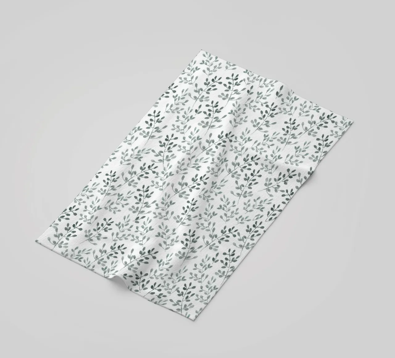 Tiny Leaves Green Pattern telo mare da anisillustration