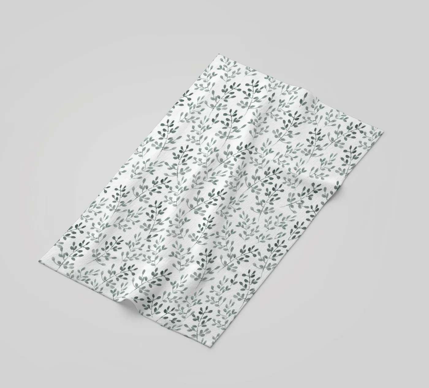 Tiny Leaves Green Pattern telo mare da anisillustration