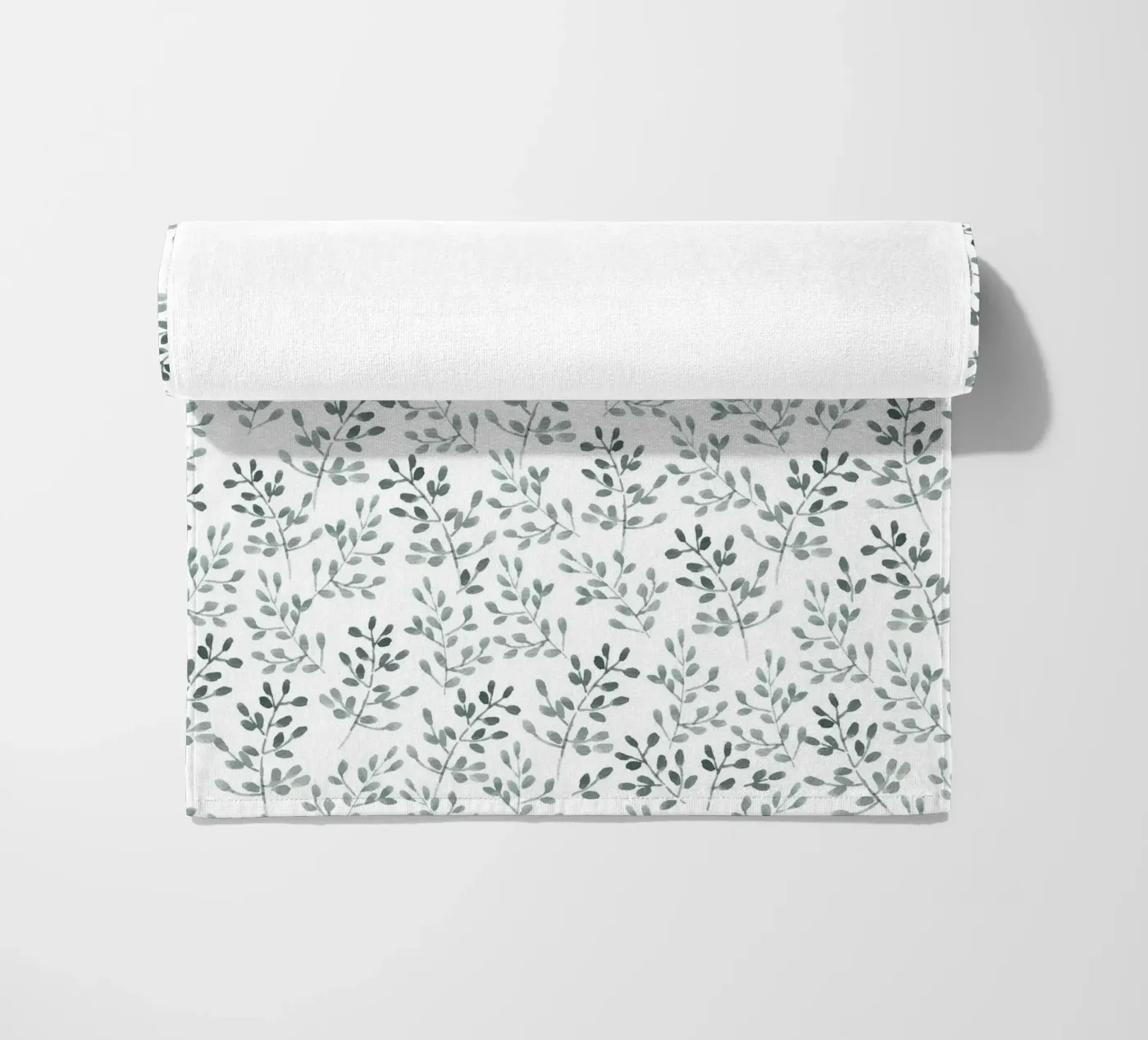 Tiny Leaves Green Pattern telo mare da anisillustration