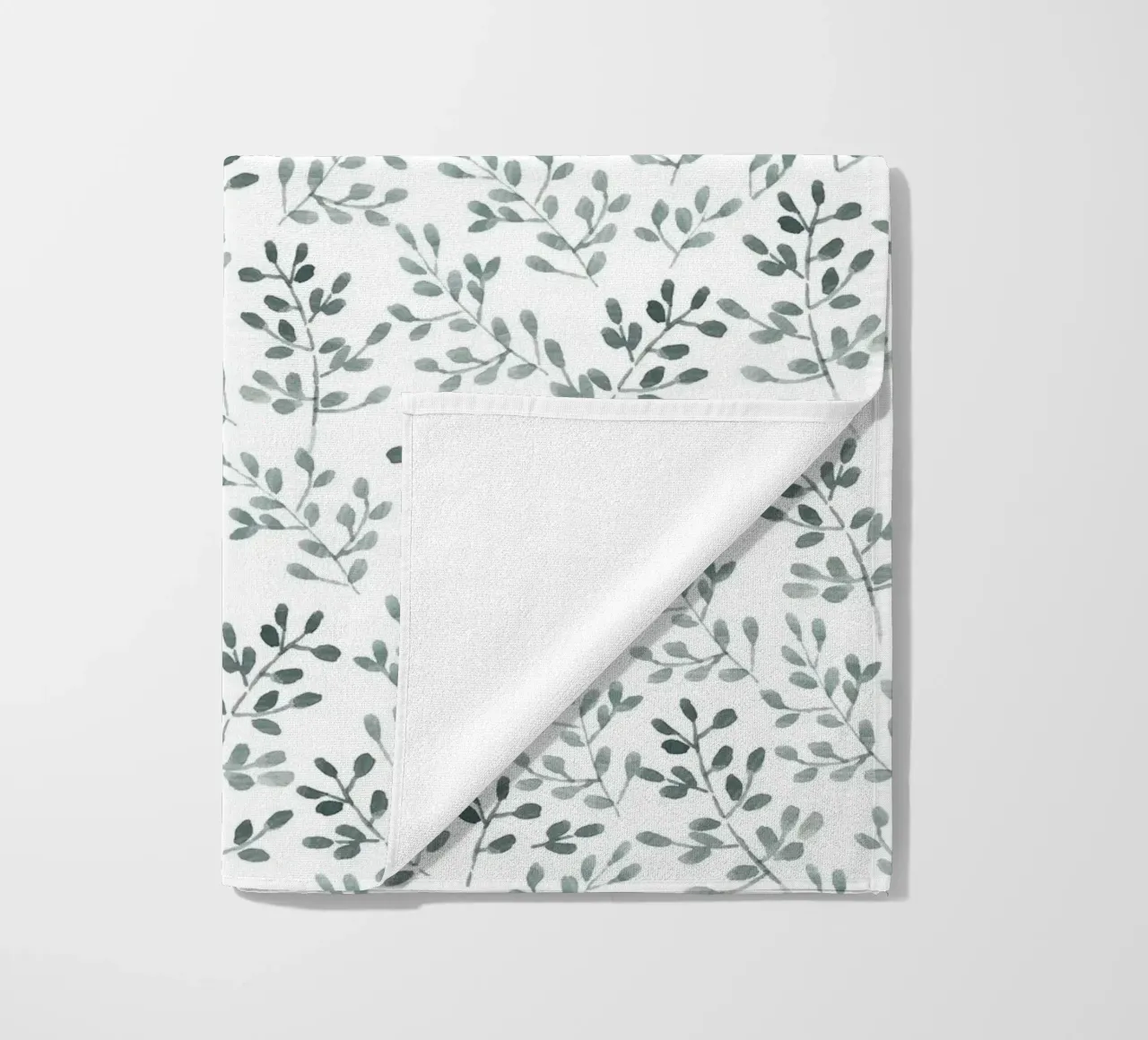 Tiny Leaves Green Pattern telo mare da anisillustration