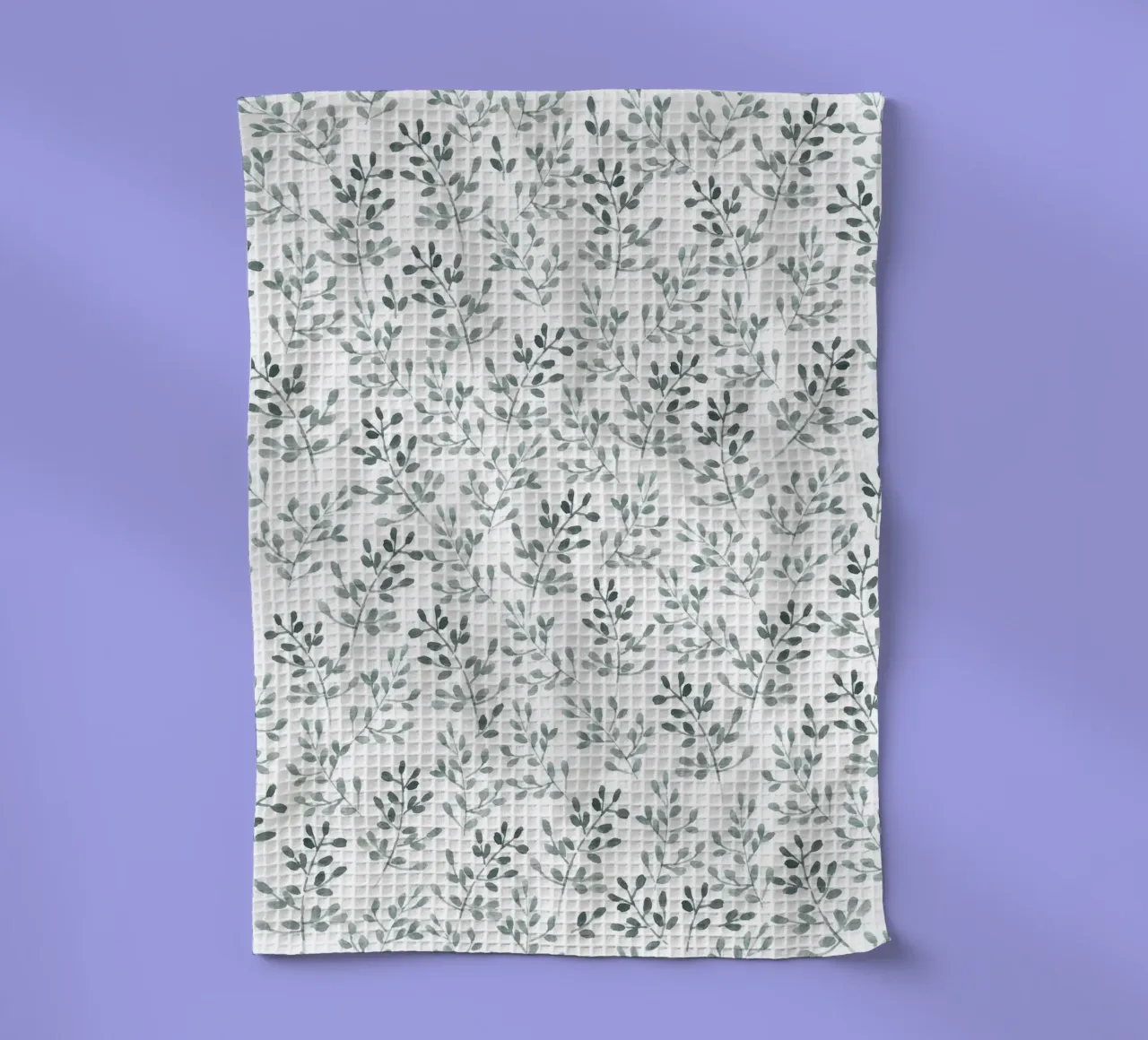 Tiny Leaves Green Pattern Geschirrtuch von anisillustration
