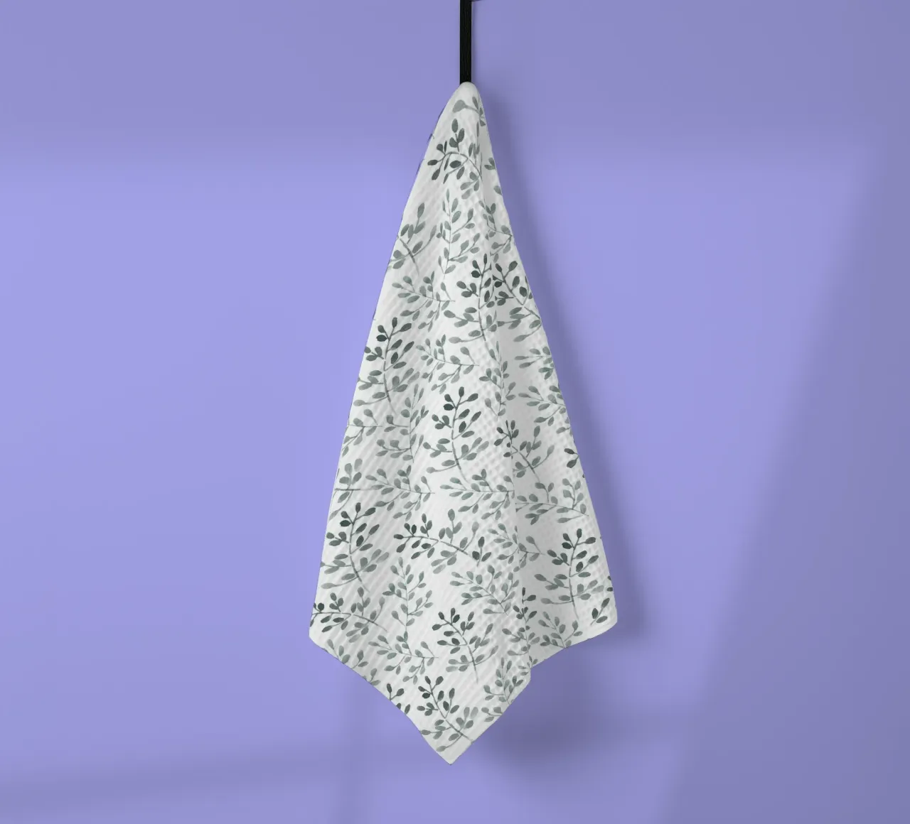 Tiny Leaves Green Pattern Geschirrtuch von anisillustration