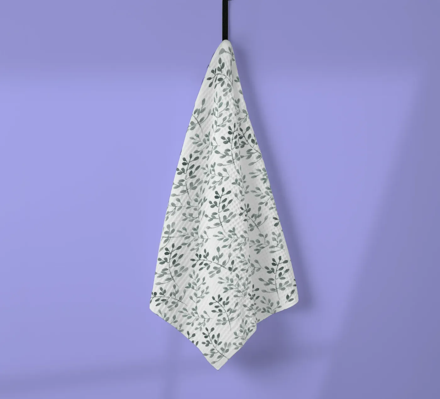 Tiny Leaves Green Pattern canovaccio da cucina da anisillustration